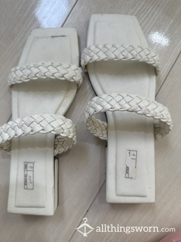 Dirty White Braided Sandals
