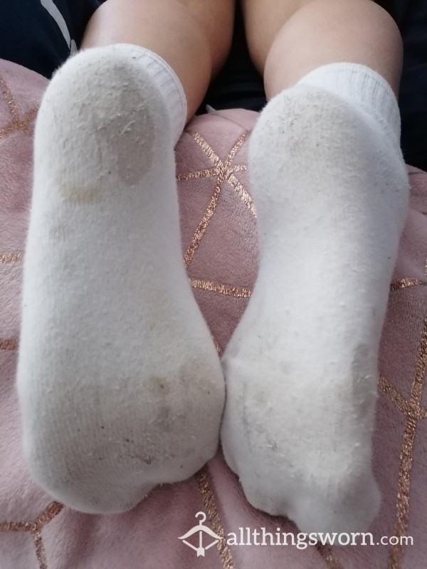 Dirty White Cotton Tube Socks