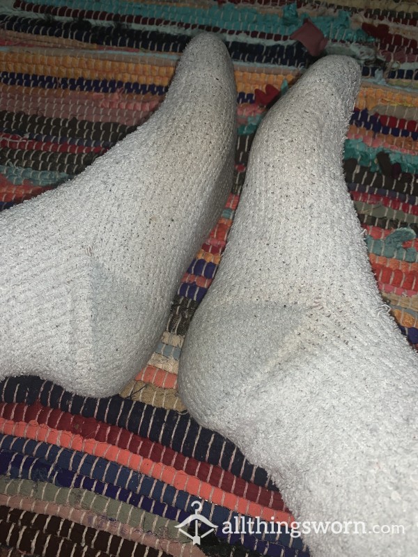 Dirty White Fluffy Socks