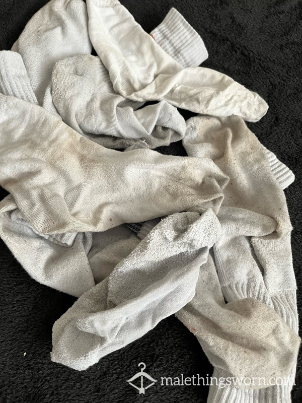 Dirty White Gym Socks
