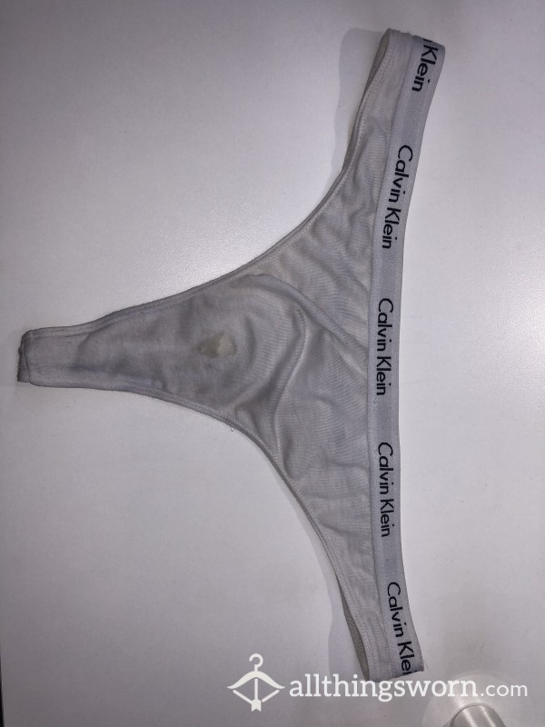 Dirty White Thong Worn 12+ Hours Including Intense Workout