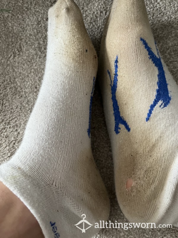 Dirty White Trainers Socks (worn In The Garden)