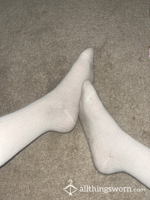 Dirty Worn White Socks