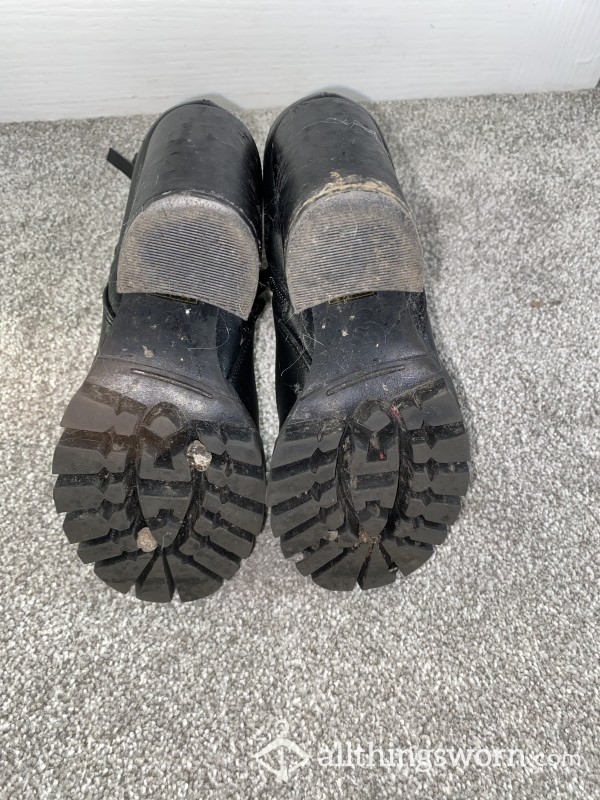 Disgusting Scuffed Dirty Heeled Boots