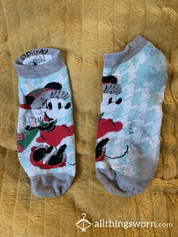 Disney Vacation Socks - Ankle Winter Holiday Minnie Mouse Design