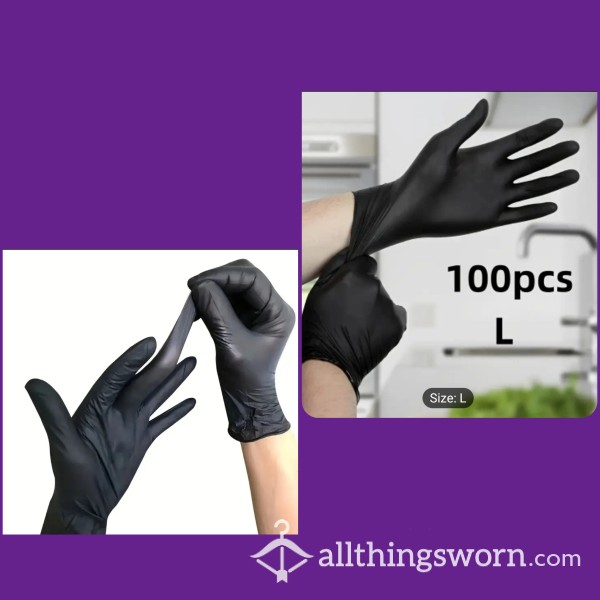 Disposable Nitrile Gloves, BPA & Latex-Free, Waterproof Gloves. SZ LARGE