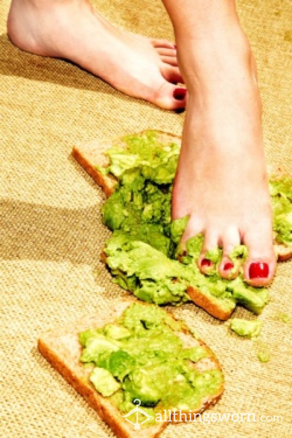 Do You Like Cute Feet Squishing Into Soft Food?
