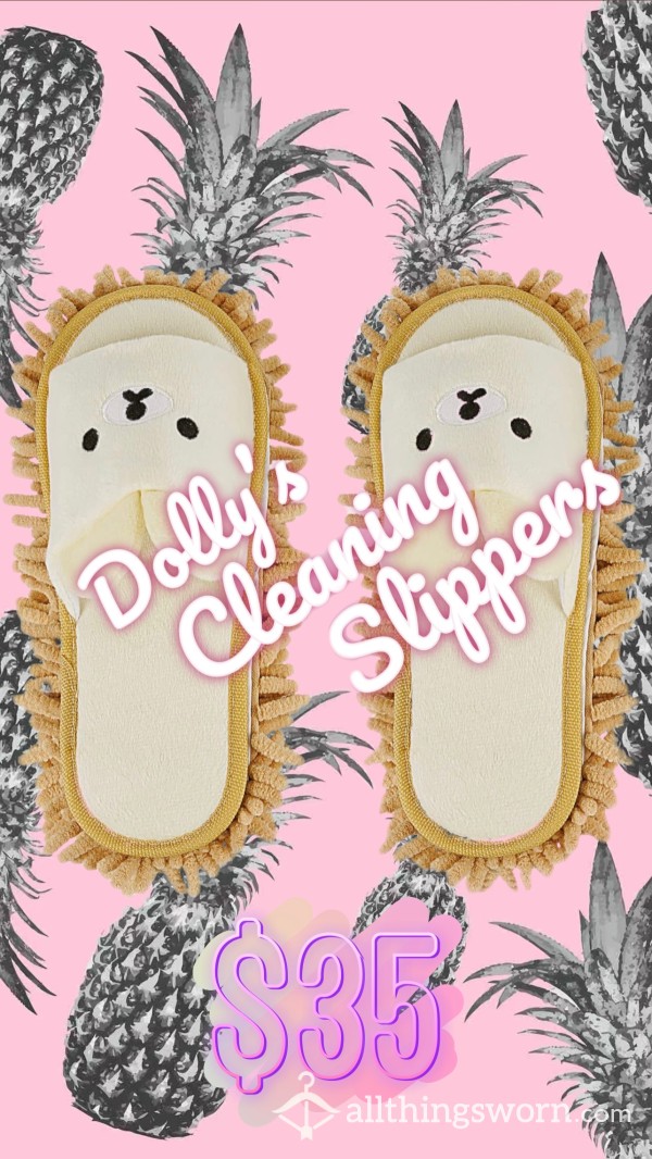 Dolly’s [Dirty] Cleaning Slippers - Soft Chenille
