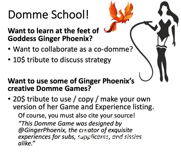 Domme School ;)  Introductory Lessons, Collab, And Game-sharing <3