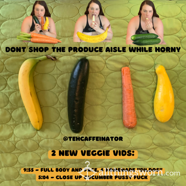 Don't Shop The Produce Aisle While Horny - 2 New Veggie Play Vids (& Banana!)
