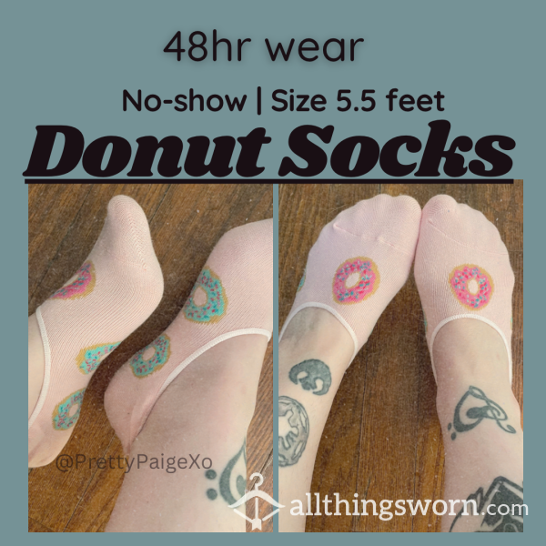 Donut No Show Socks 🍩 Size 5.5 Small Feet 👣 48hr Wear