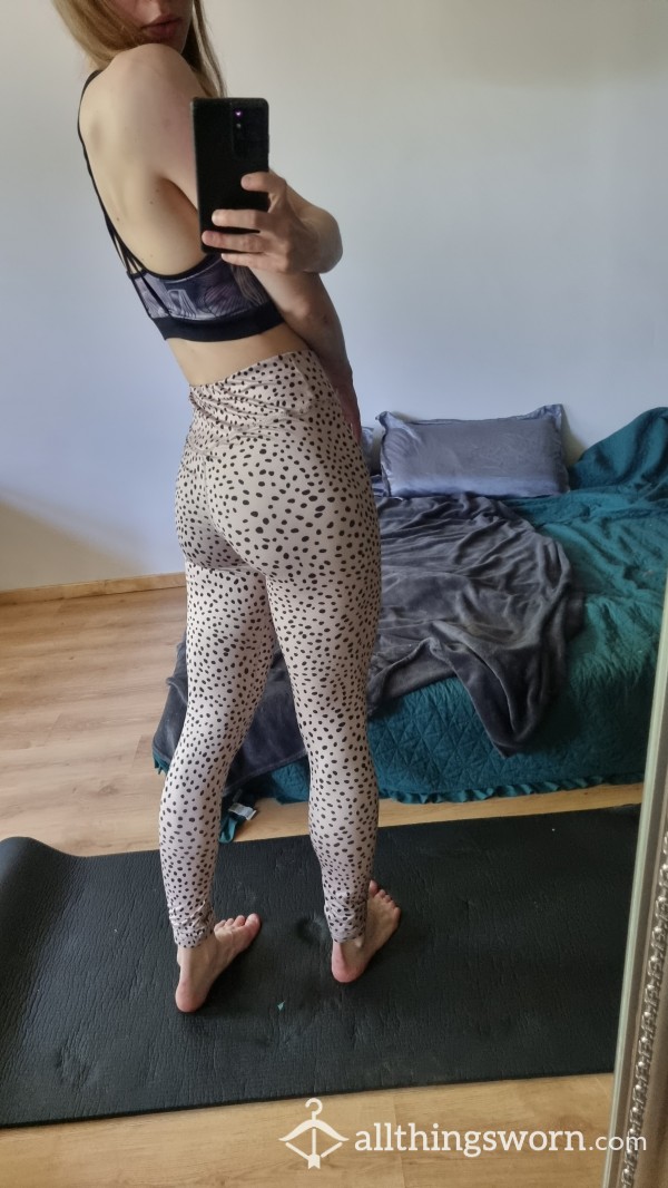 Dotted Leggings, Worn Without Panties