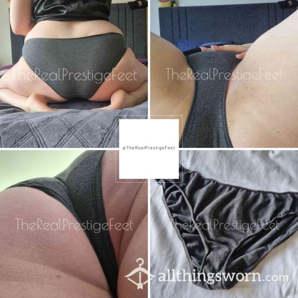 Dark Grey Cotton Full Back Knickers | Size 12-14 | Standard Wear 48hrs | Includes Pics | See Listing Photos For More Info | From £16.00