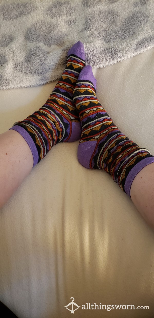 Dress Socks (Light Purple/Navy Blue)