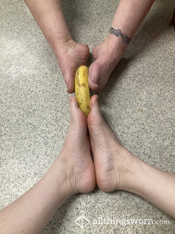 Dual Sellers Barefoot Banana Squishing