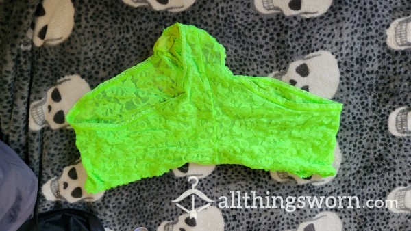 Electric Green Faux Lace