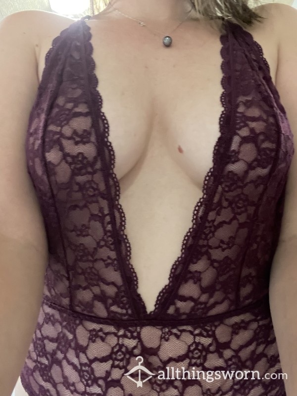 Experience Me In My 1 Piece Purple Lingerie