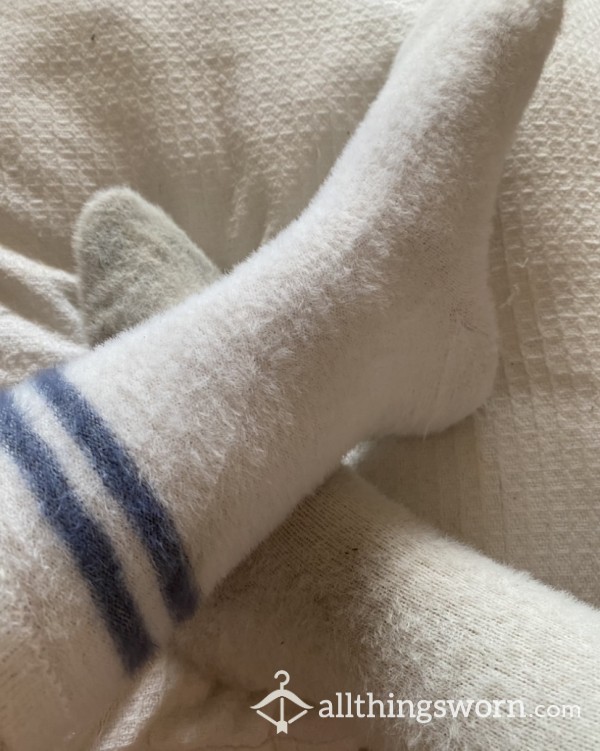 Dirty & Sweaty Fuzzy/Fluffy White Winter Socks