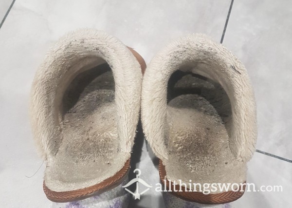 Extremely Dirty And Well Worn Slippers
