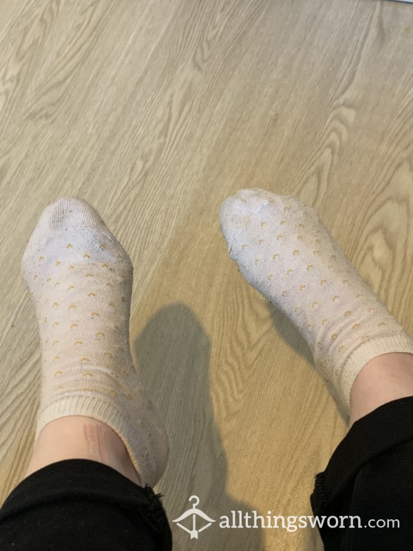 Extremely Smelly And Dirty White Ankle Socks