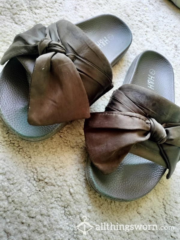 Extremely Well Worn Green Slides