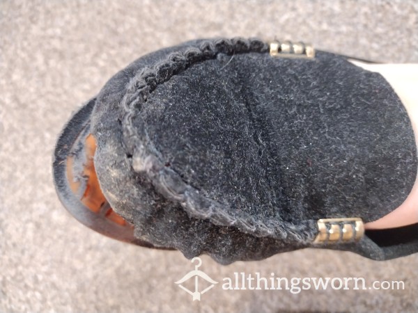 Extremely Well-worn Flat Black Shoes