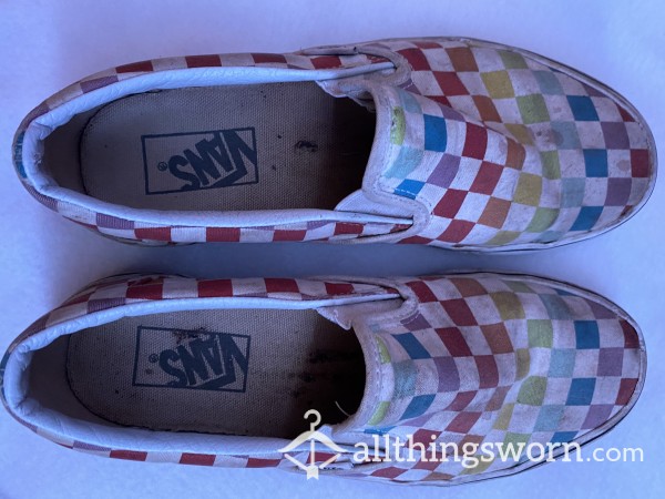 Extremely Well-Worn Rainbow Vans
