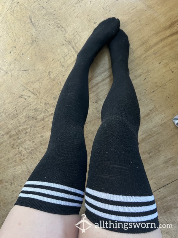 Extremely Well Worn Thigh High Socks