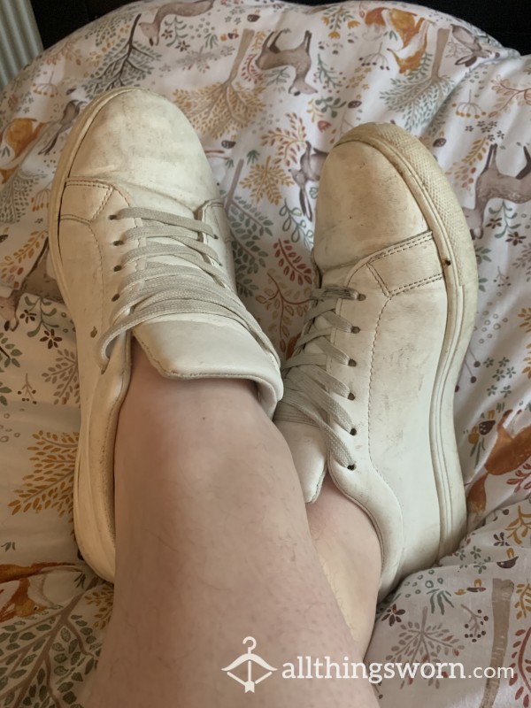 Extremely Well Worn White Trainers