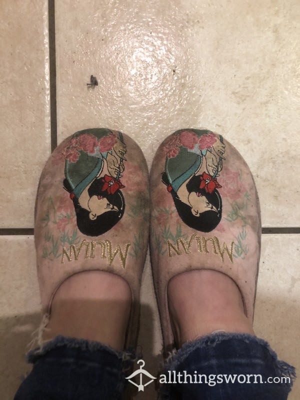 Extremely Worn Disney Slippers