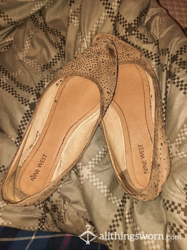 Extremely Worn Nine West Flats Size 10 Woman's