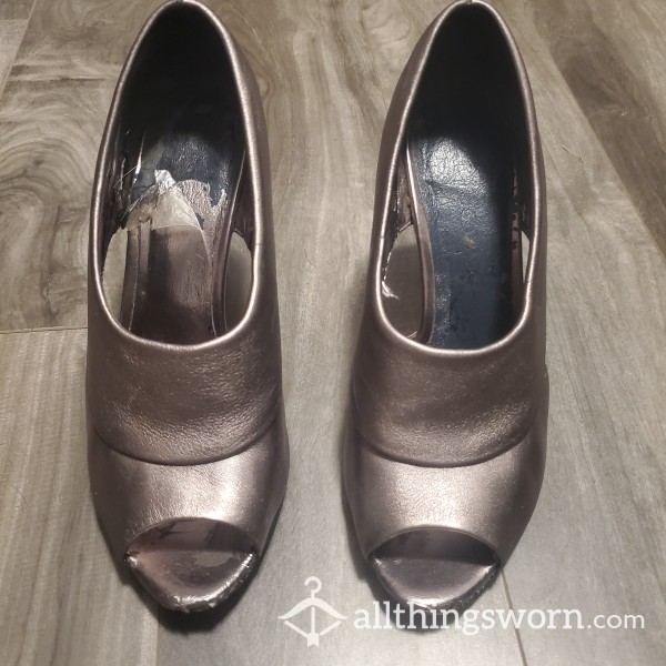 Extremely Worn Silver Heels