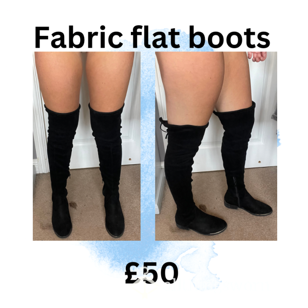 Fabric High Flat Boots