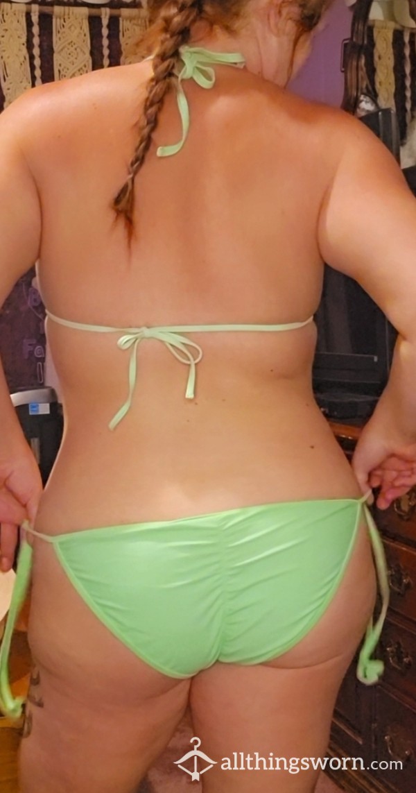 Faded Neon Green String Bikini