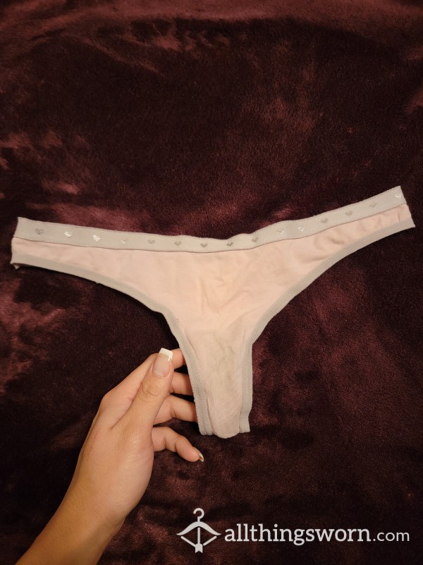 Faded Old Well-Worn And Used Pink Heart Thong💗