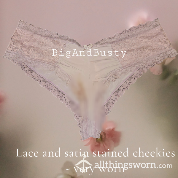 Faithful Favorite- Satin And Lace Stained Lavender Cheekies