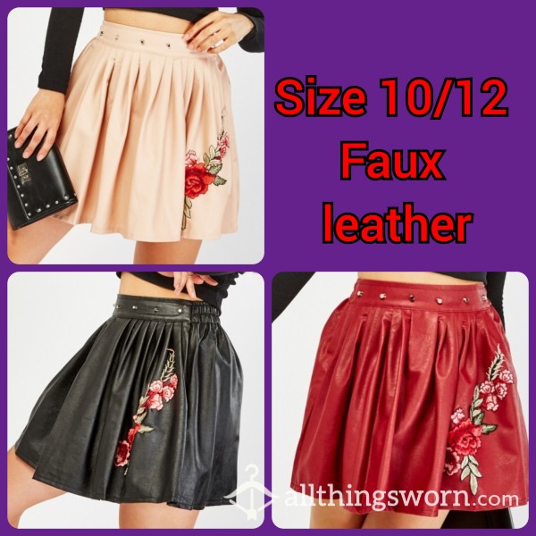 Faux Leather Pretty Skirts Sz 10/12
