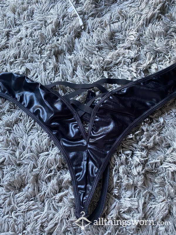 Faux Leather Thong