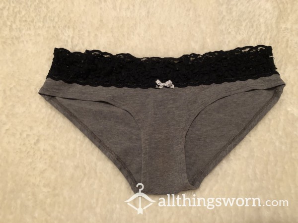 Favorite Gray With Black Lace Panties