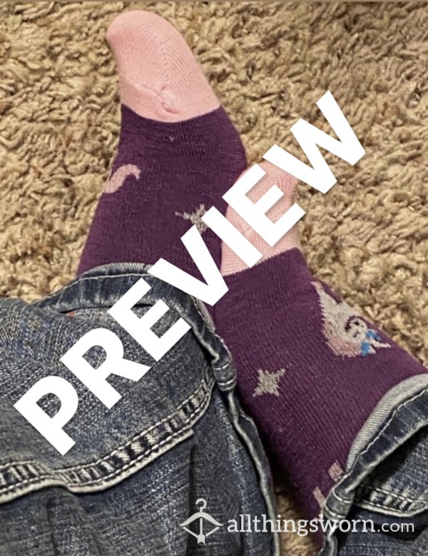 Feet Photo Set- Purple Unicorn Socks