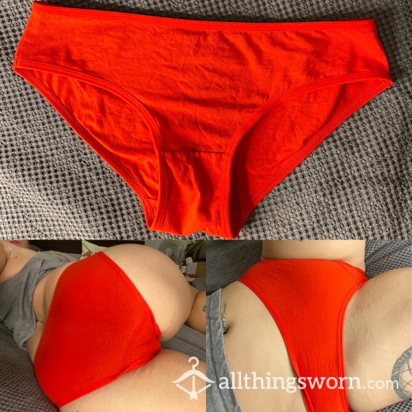 Fiery Red Basic Cotton Panties.