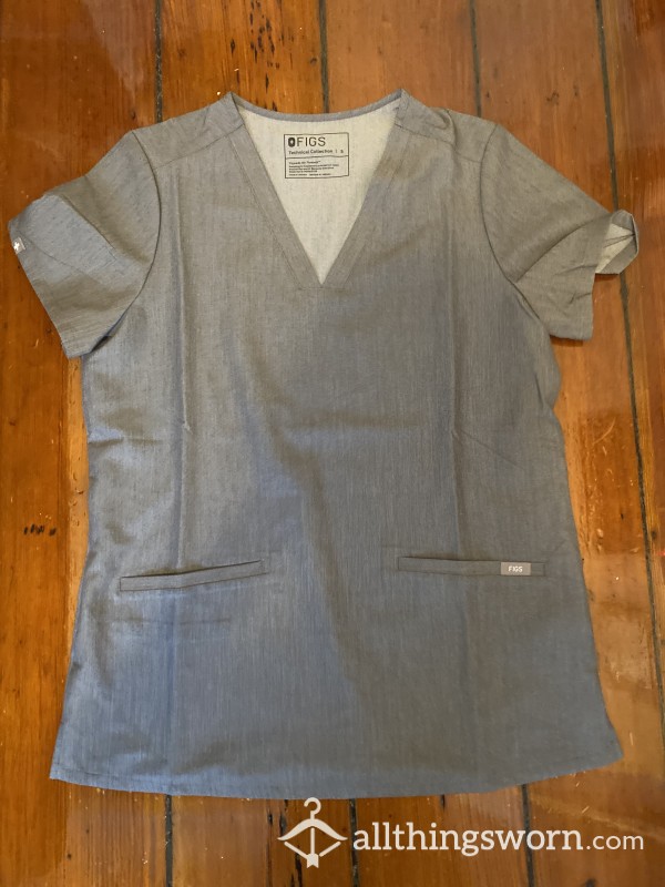 Made To Order Figs Scrub Top (Gray)