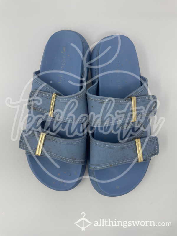 Blue Rubber Sandals | Filthy & Disgusting | Madden Girl Brand | US Size 7