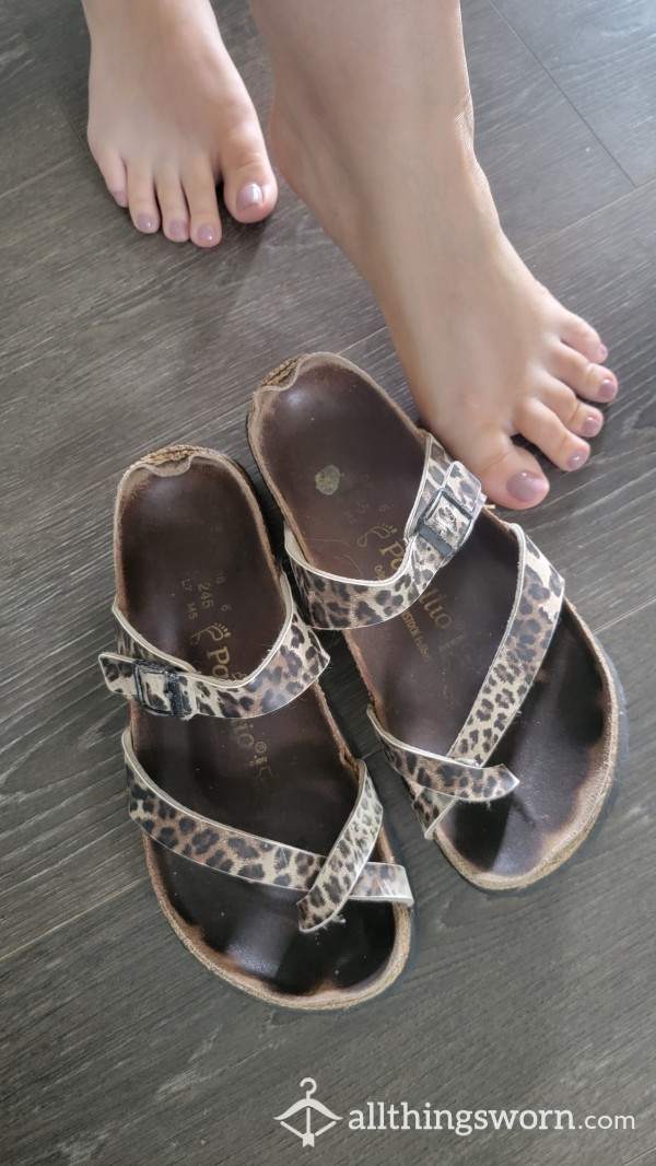 Filthy Dirty And Sweaty Deep Imprinted Cheetah Sandals
