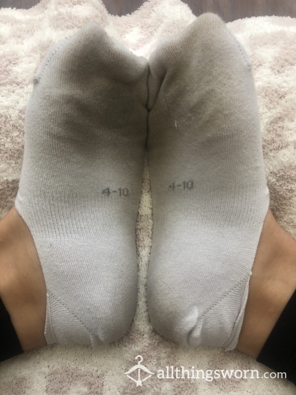 Filthy Smelly White Ankle Socks 💦 🧦