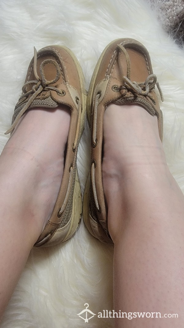 Filthy Sperry Boat Shoes Well Worn Barefoot
