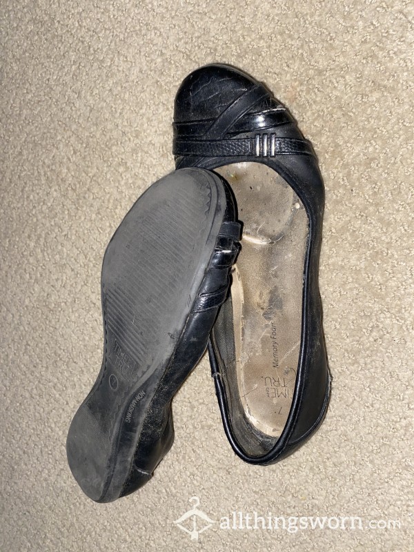 (PENDING) Filthy, Stinky Work Black Flats