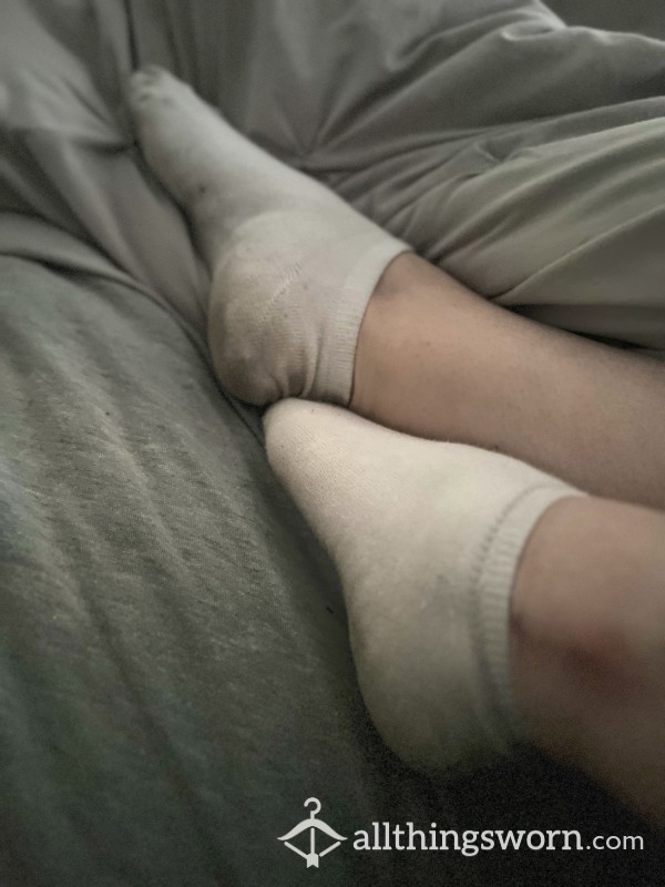 Filthy Sweaty White Trainer Socks 🖤ready Now🖤