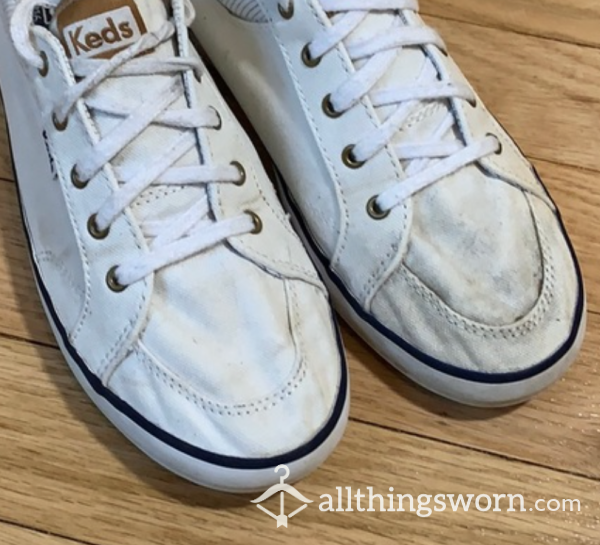 Filthy, Well Worn White Keds US6.5