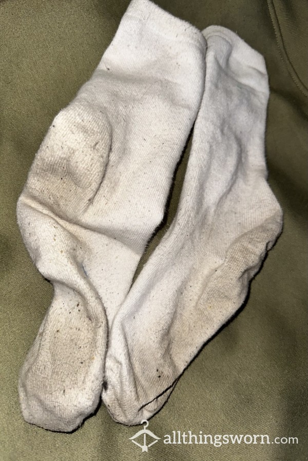Filthy Well-worn White Socks